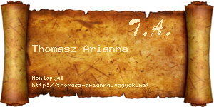 Thomasz Arianna névjegykártya